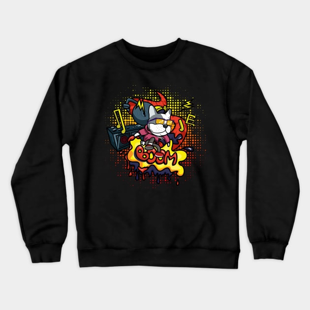 Dj Boom Dog Crewneck Sweatshirt by attire zone